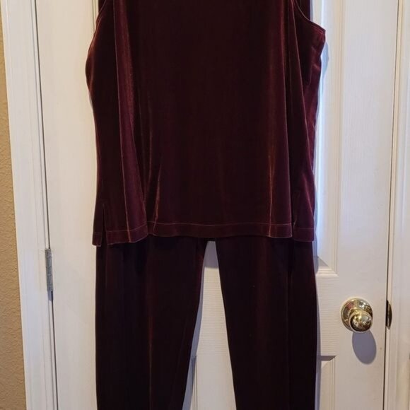 New Susan Graver jacket top pants Velvet XL party formal QVC - Picture 3 of 7